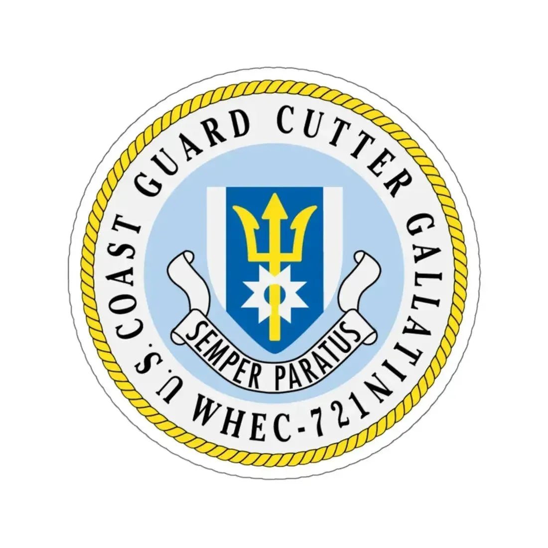 US Coast Guard Cutter Gallatin WHEC 721 (U.S. Coast Guard) STICKER Vinyl Kiss-Cut Decal 6 Inch White - The Sticker Space