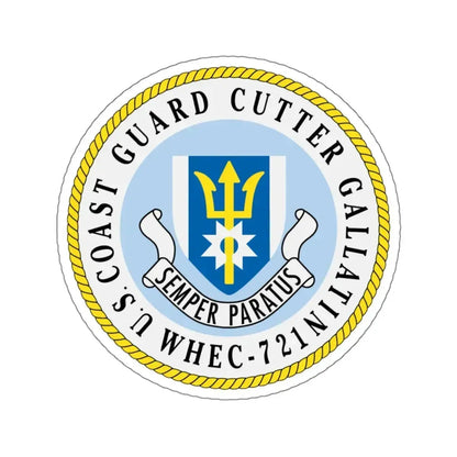 US Coast Guard Cutter Gallatin WHEC 721 (U.S. Coast Guard) STICKER Vinyl Kiss-Cut Decal 6 Inch White - The Sticker Space