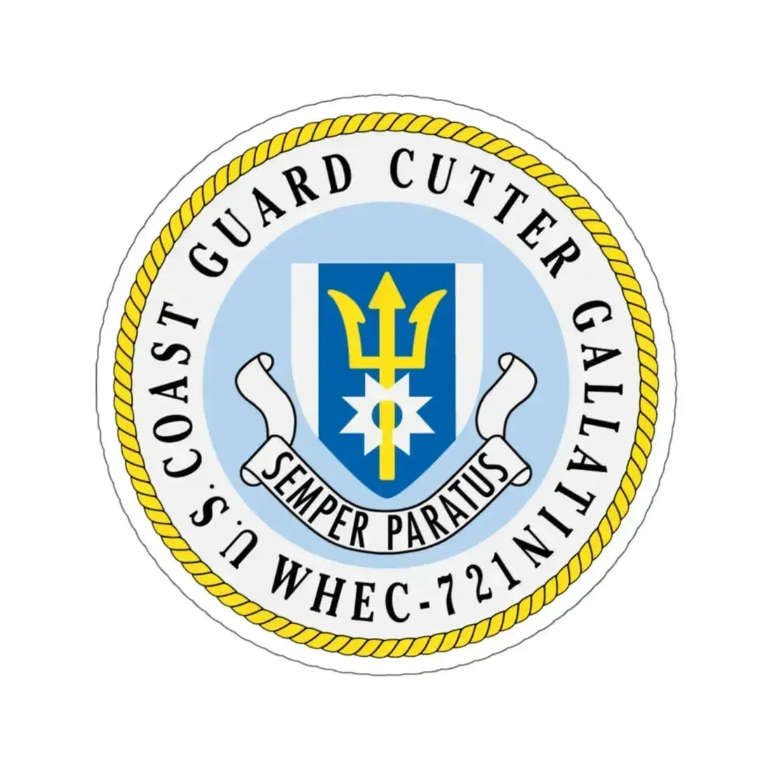US Coast Guard Cutter Gallatin WHEC 721 (U.S. Coast Guard) STICKER Vinyl Kiss-Cut Decal 6 Inch White - The Sticker Space