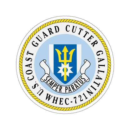US Coast Guard Cutter Gallatin WHEC 721 (U.S. Coast Guard) STICKER Vinyl Kiss-Cut Decal 6 Inch White - The Sticker Space