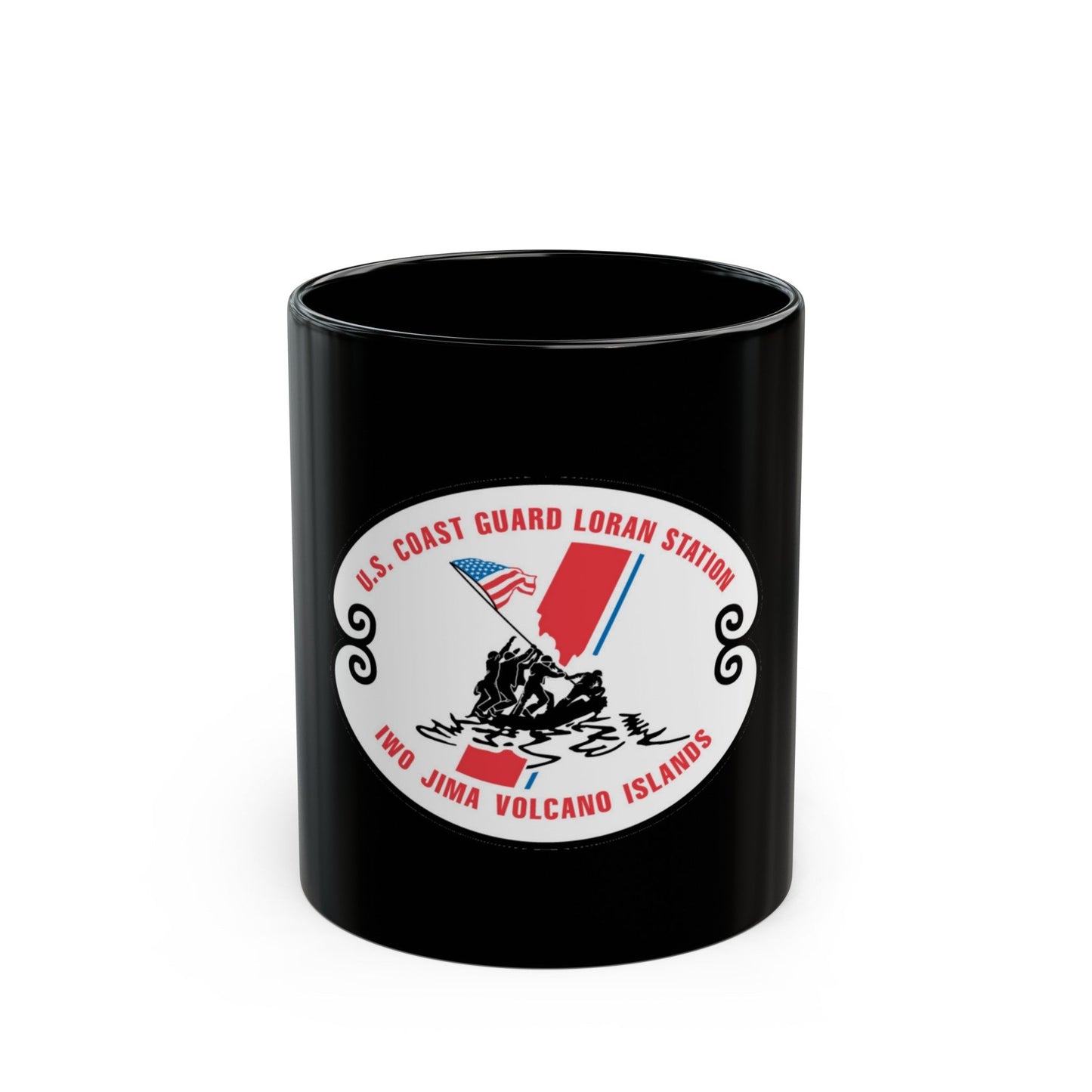 US Coast Guard Loran Station (U.S. Coast Guard) Black Coffee Mug-11oz-The Sticker Space