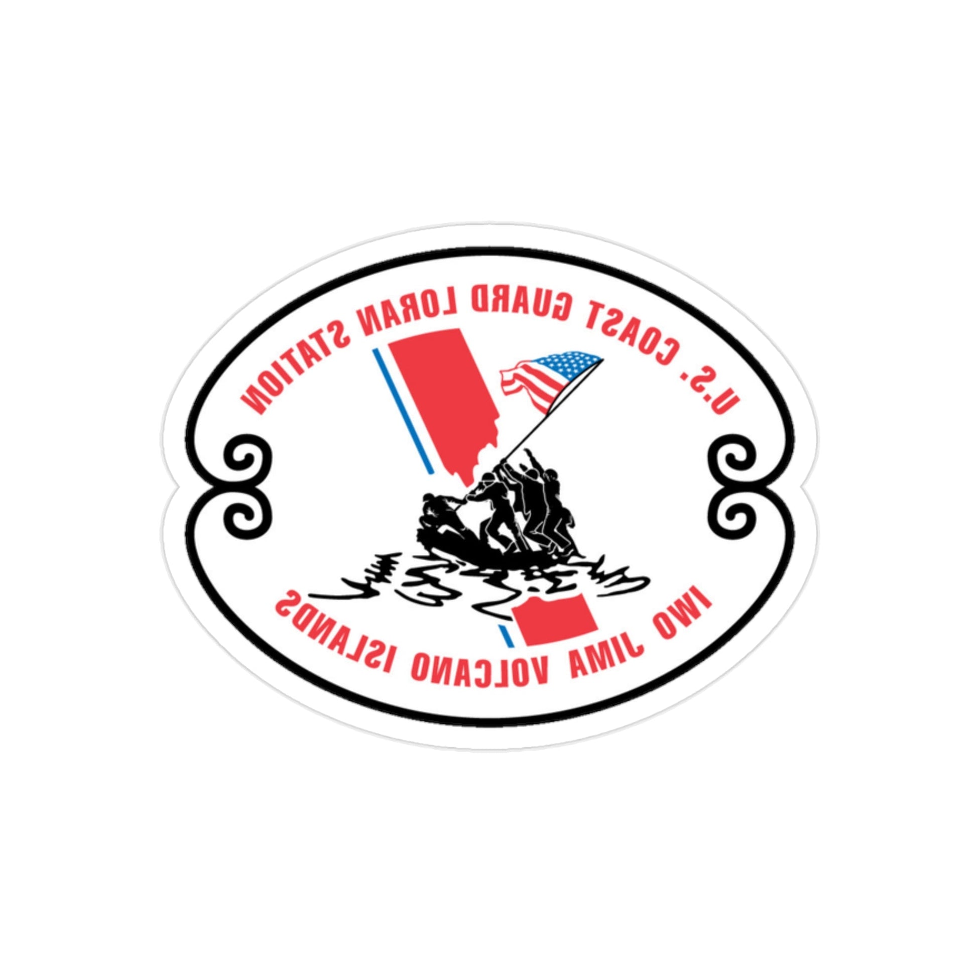 US Coast Guard Loran Station (U.S. Coast Guard) REVERSE PRINT Transparent STICKER-2" × 2"-The Sticker Space