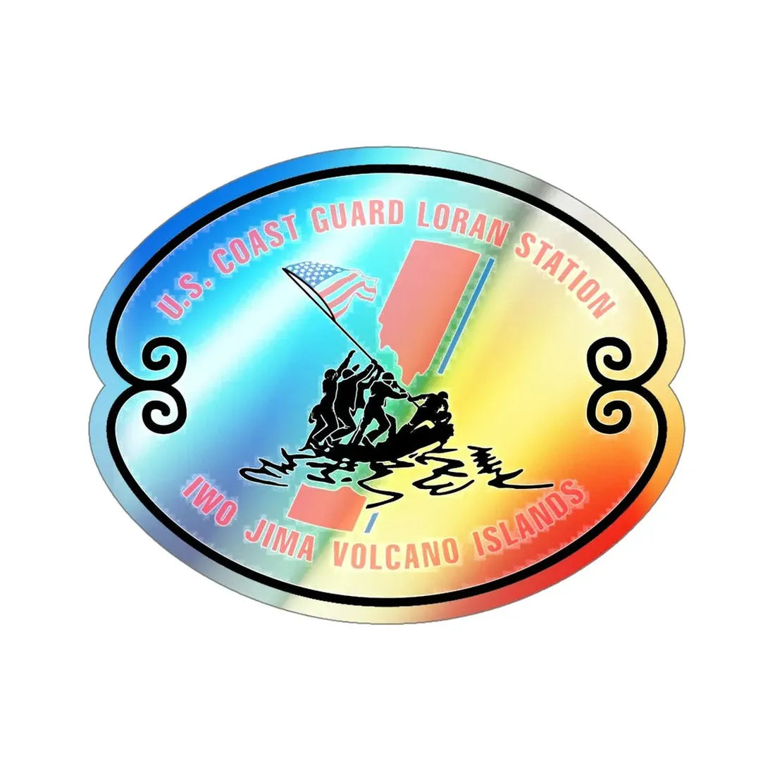 US Coast Guard Loran Station (U.S. Coast Guard) Holographic STICKER Die-Cut Vinyl Decal 5 Inch Holographic - The Sticker Space