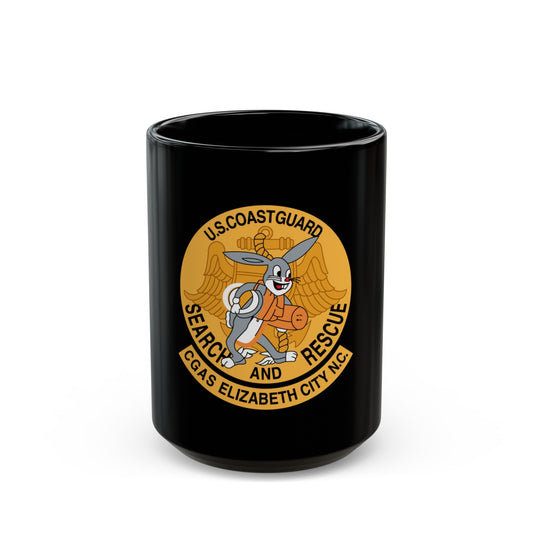 US Coast Guard Search And Rescue (U.S. Coast Guard) Black Coffee Mug-15oz-The Sticker Space