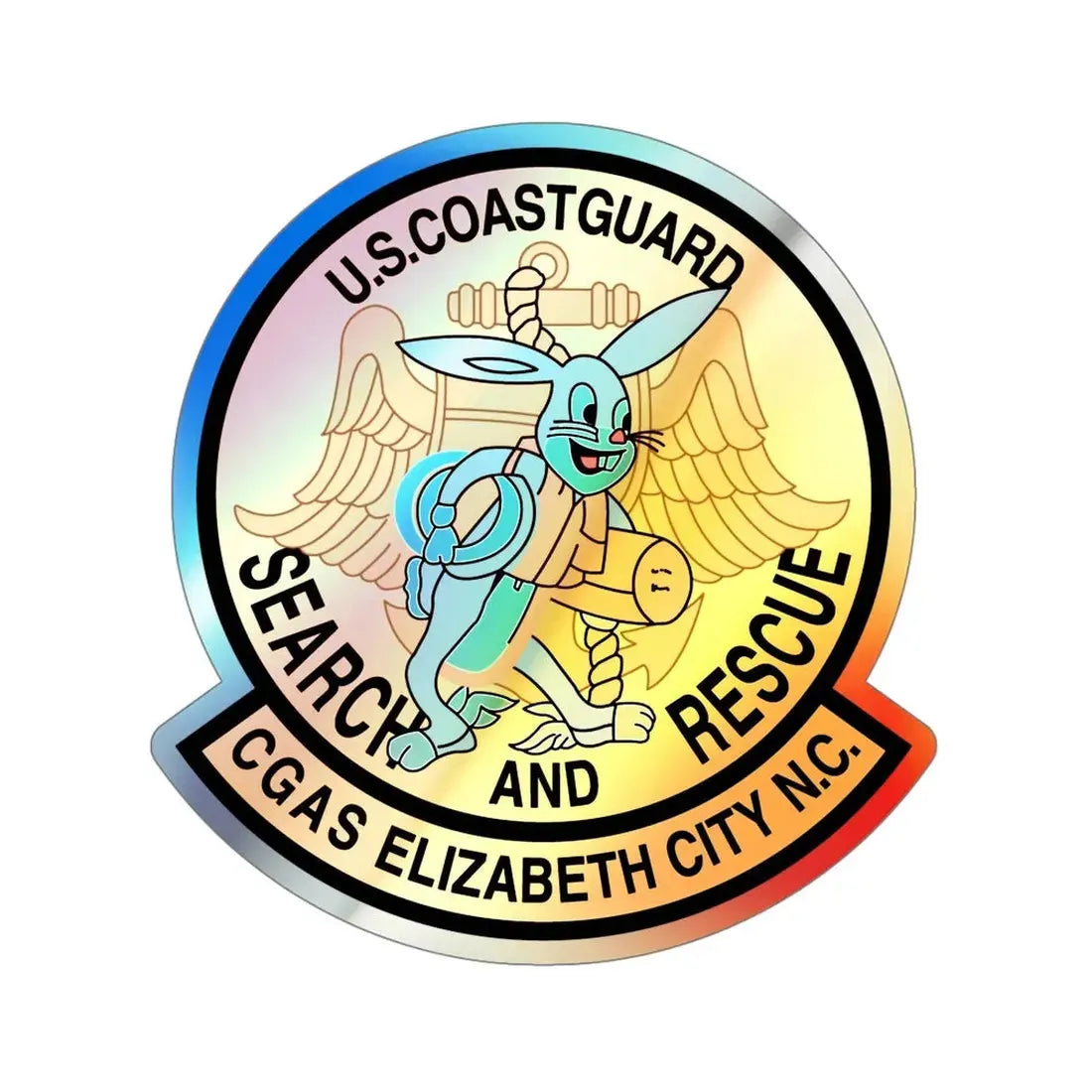 US Coast Guard Search And Rescue (U.S. Coast Guard) Holographic STICKER Die-Cut Vinyl Decal 5 Inch Holographic - The Sticker Space
