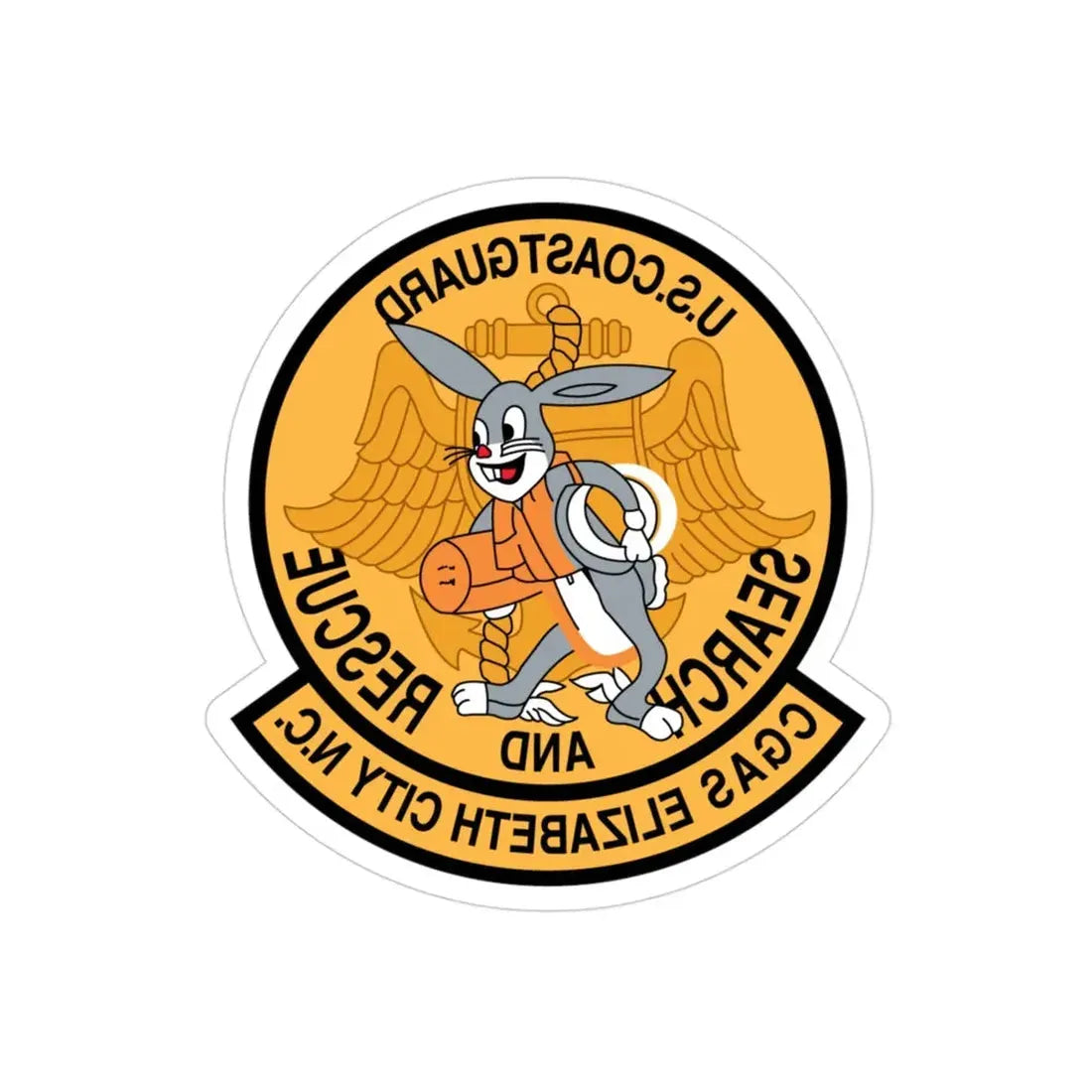 US Coast Guard Search And Rescue (U.S. Coast Guard) REVERSE PRINT Transparent Die-Cut STICKER 3 Inch Die-Cut Transparent - The Sticker Space