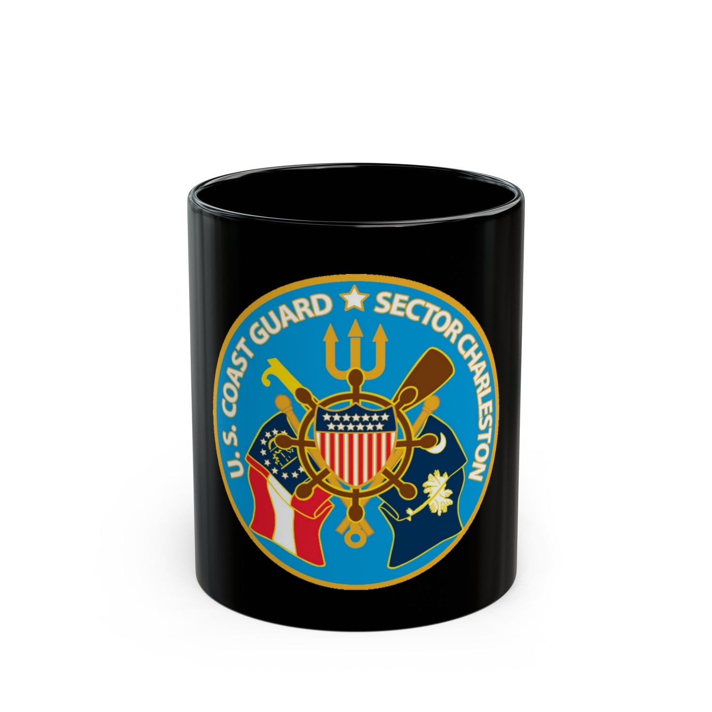 US Coast Guard Sector Charleston (U.S. Coast Guard) Black Coffee Mug-11oz-The Sticker Space