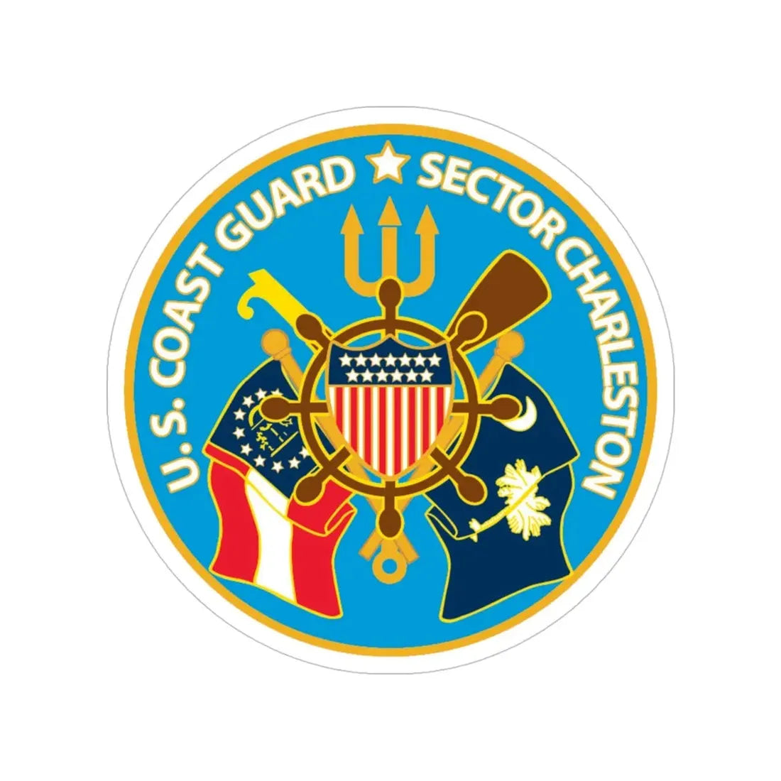 US Coast Guard Sector Charleston (U.S. Coast Guard) Transparent STICKER Die-Cut Vinyl Decal 4 Inch - The Sticker Space