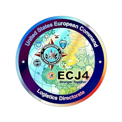 US European Command EC542 (U.S. Navy) Holographic STICKER Die-Cut Vinyl Decal 3 Inch Holographic - The Sticker Space