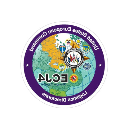 US European Command EC542 (U.S. Navy) REVERSE PRINT Transparent Die-Cut STICKER 3 Inch Die-Cut Transparent - The Sticker Space