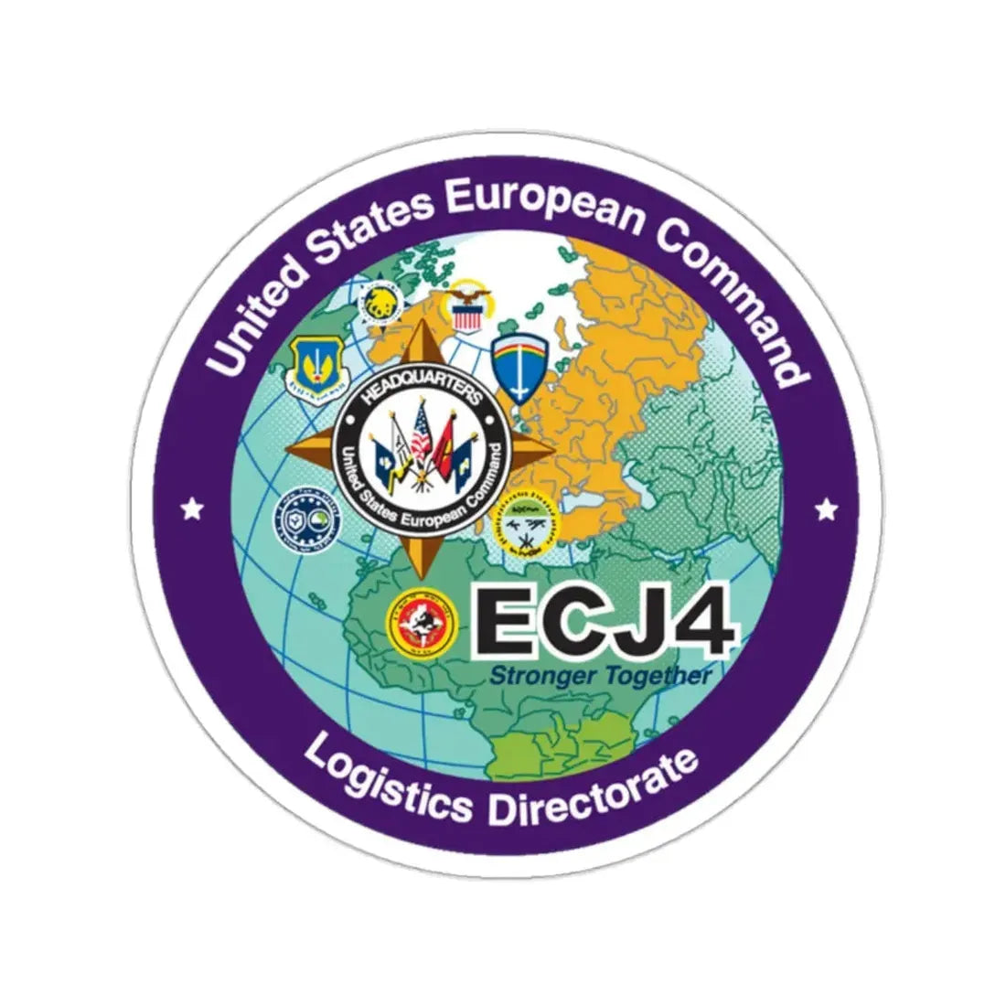 US European Command EC542 (U.S. Navy) STICKER Vinyl Kiss-Cut Decal 2 Inch White - The Sticker Space