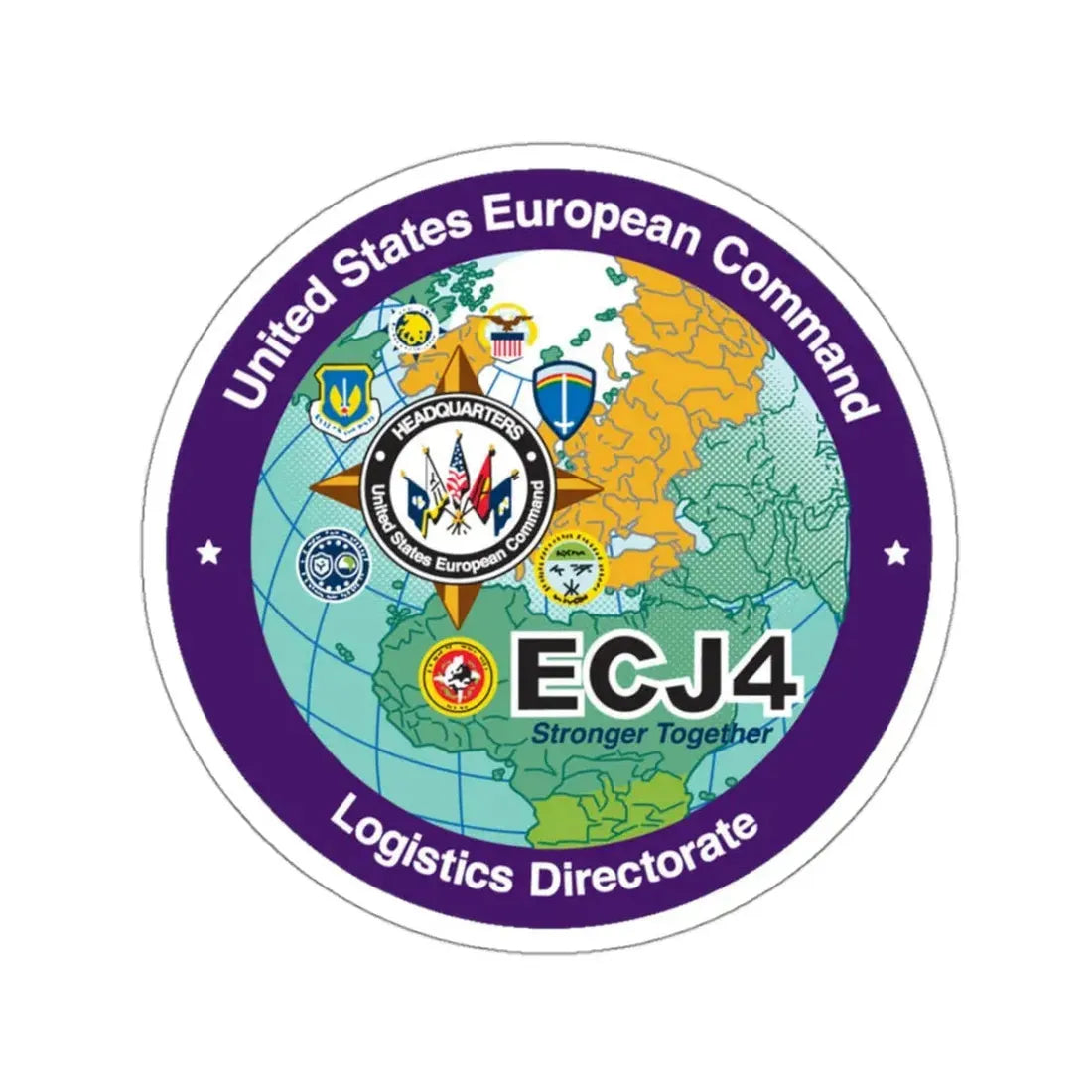 US European Command EC542 (U.S. Navy) STICKER Vinyl Kiss-Cut Decal 3 Inch White - The Sticker Space