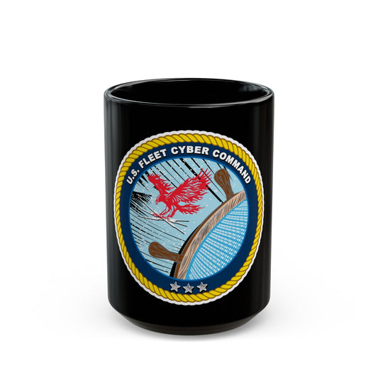 US Fleet Cyber Command (U.S. Navy) Black Coffee Mug-15oz-The Sticker Space