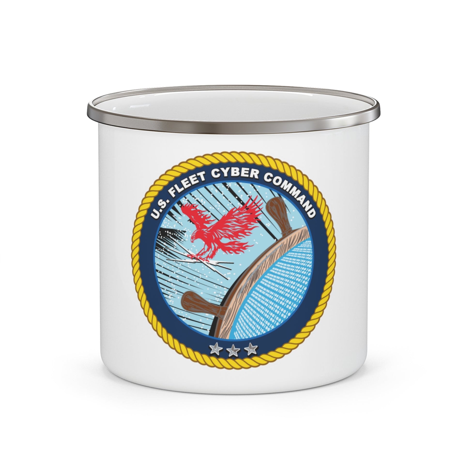 US Fleet Cyber Command (U.S. Navy) Enamel Mug 12oz-12oz-The Sticker Space