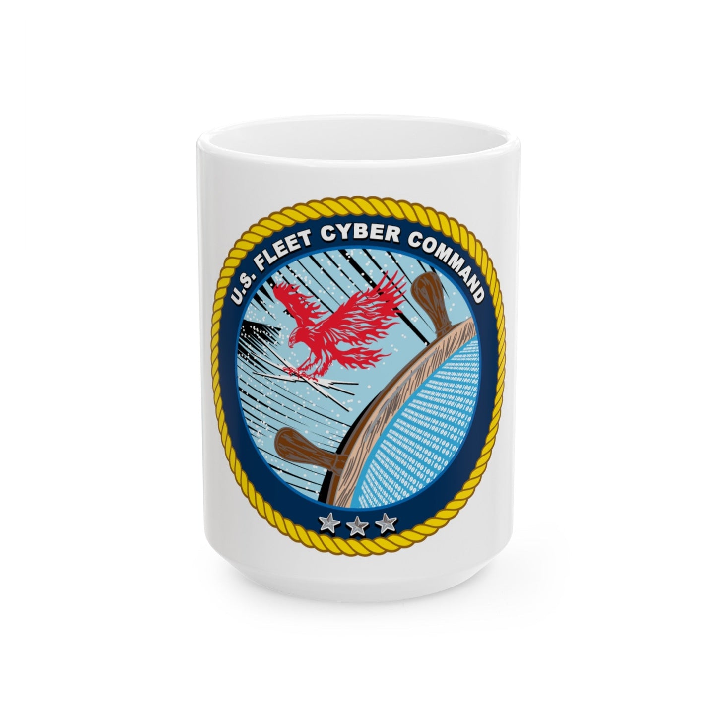 US Fleet Cyber Command (U.S. Navy) White Coffee Mug-15oz-The Sticker Space