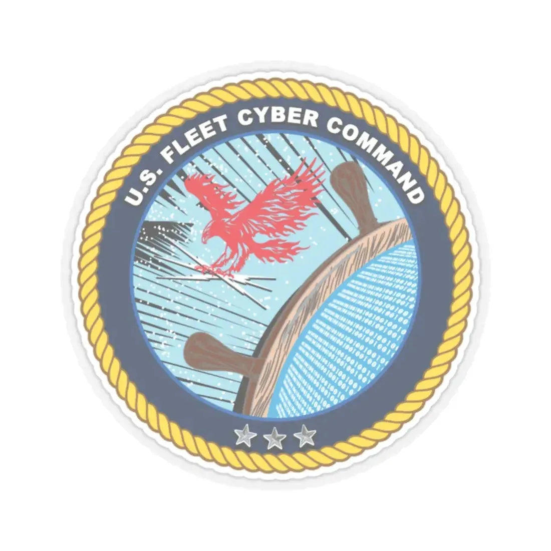 US Fleet Cyber Command (U.S. Navy) STICKER Vinyl Kiss-Cut Decal 2 Inch Transparent - The Sticker Space