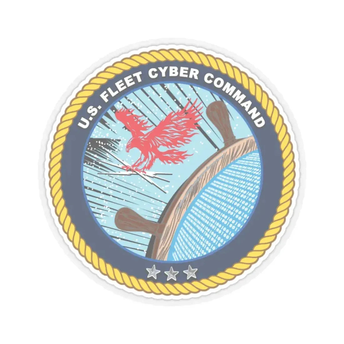 US Fleet Cyber Command (U.S. Navy) STICKER Vinyl Kiss-Cut Decal 3 Inch Transparent - The Sticker Space