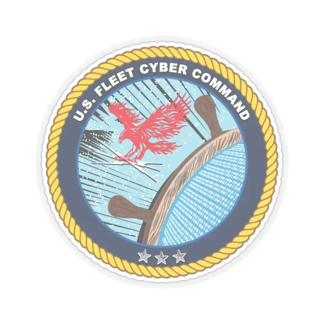 US Fleet Cyber Command (U.S. Navy) STICKER Vinyl Kiss-Cut Decal 4 Inch Transparent - The Sticker Space