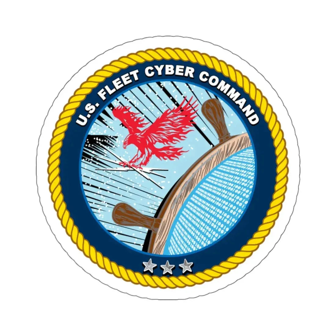 US Fleet Cyber Command (U.S. Navy) STICKER Vinyl Kiss-Cut Decal 6 Inch White - The Sticker Space