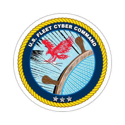 US Fleet Cyber Command (U.S. Navy) STICKER Vinyl Kiss-Cut Decal 6 Inch White - The Sticker Space
