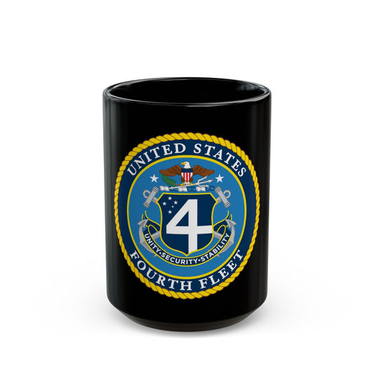 US Fourth Fleet (U.S. Navy) Black Coffee Mug-15oz-The Sticker Space