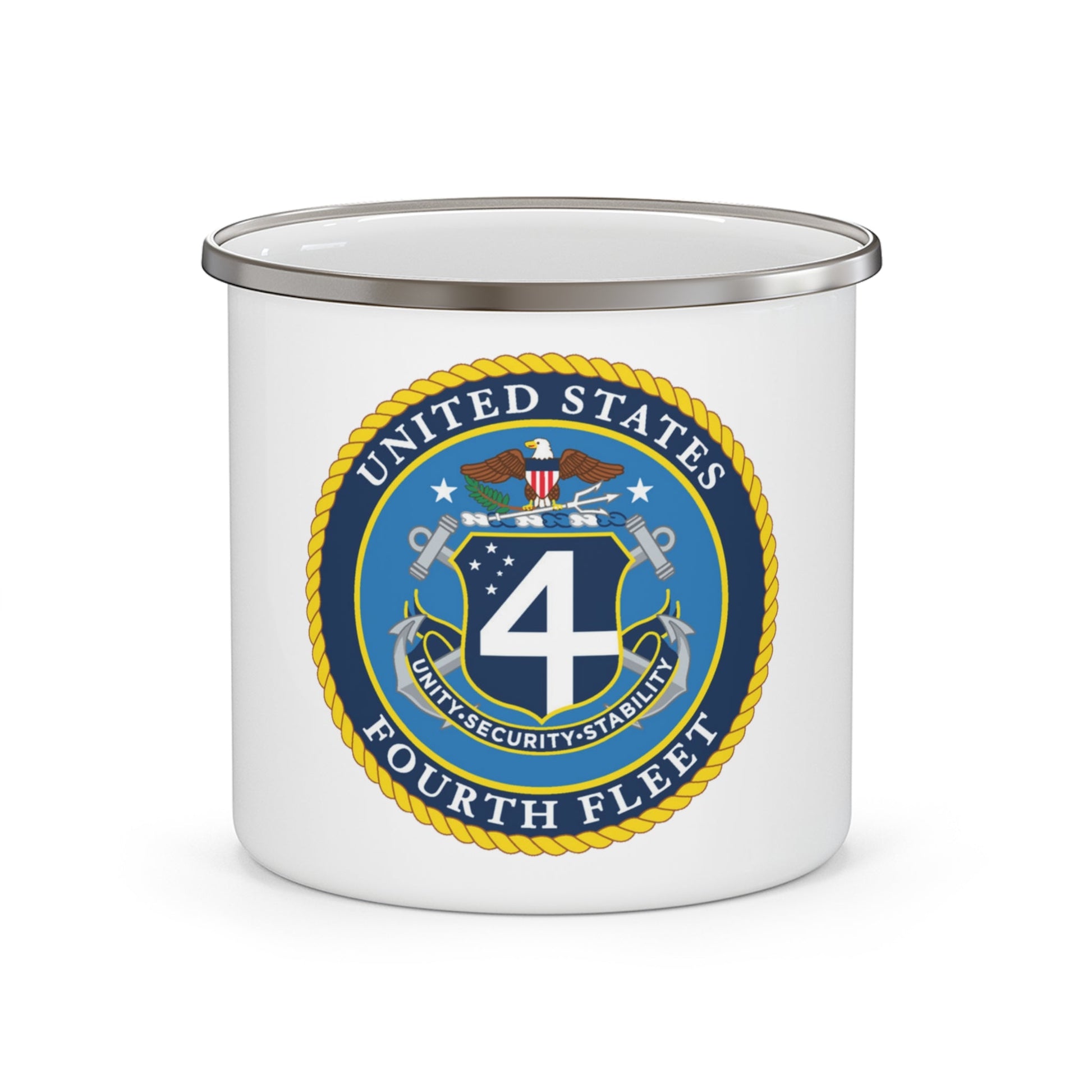 US Fourth Fleet (U.S. Navy) Enamel Mug 12oz-12oz-The Sticker Space