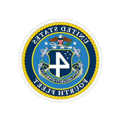 US Fourth Fleet (U.S. Navy) REVERSE PRINT Transparent STICKER-5 Inch-The Sticker Space