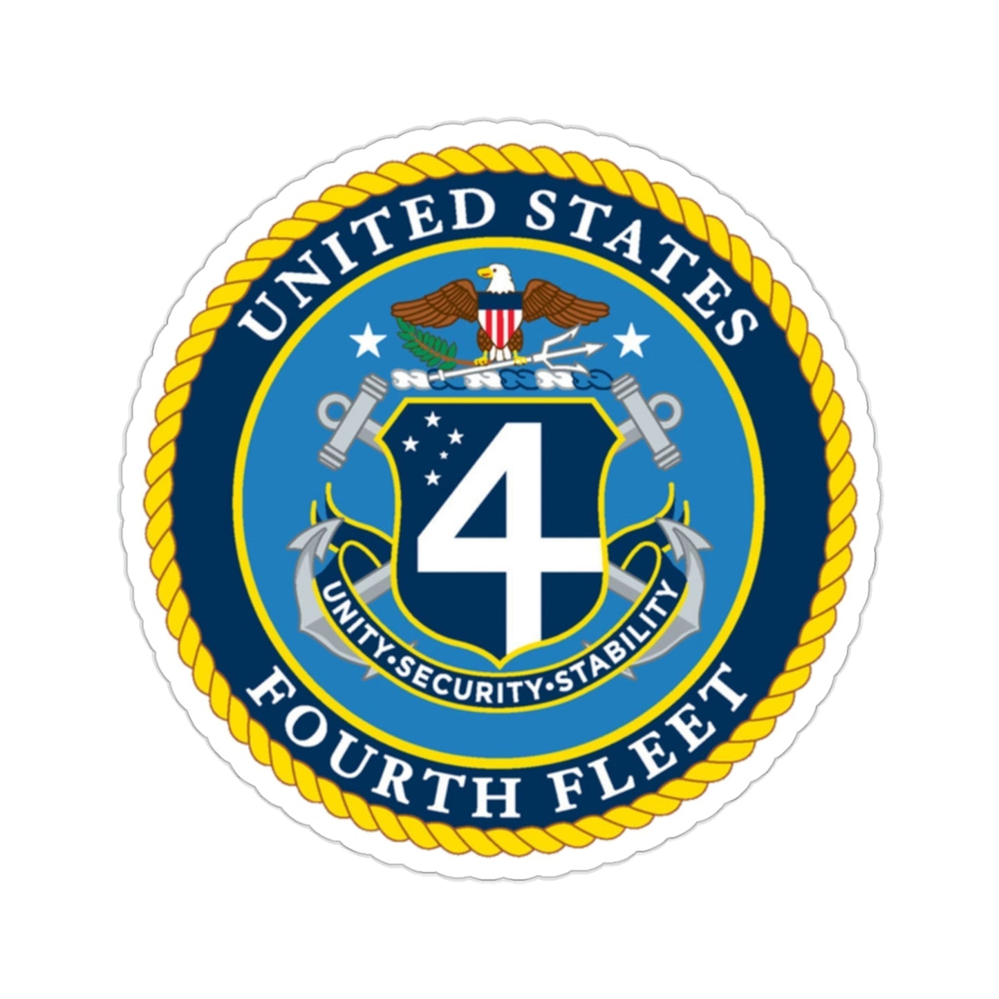 US Fourth Fleet (U.S. Navy) STICKER Vinyl Die-Cut Decal-2 Inch-The Sticker Space