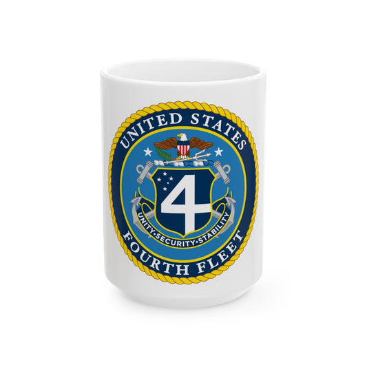 US Fourth Fleet (U.S. Navy) White Coffee Mug-15oz-The Sticker Space