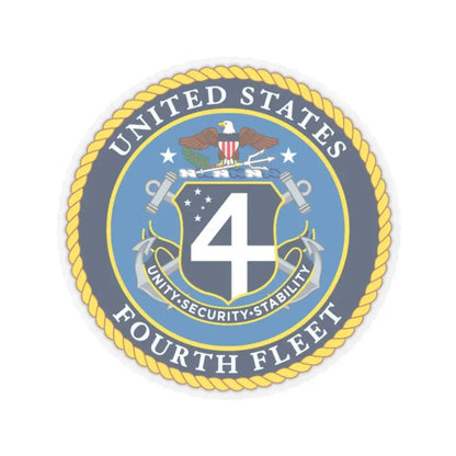 US Fourth Fleet (U.S. Navy) STICKER Vinyl Kiss-Cut Decal 2 Inch Transparent - The Sticker Space