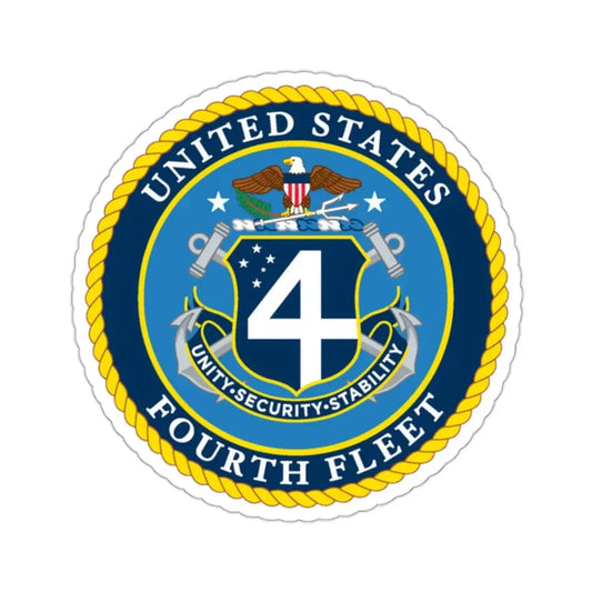 US Fourth Fleet (U.S. Navy) STICKER Vinyl Kiss-Cut Decal 2 Inch White - The Sticker Space