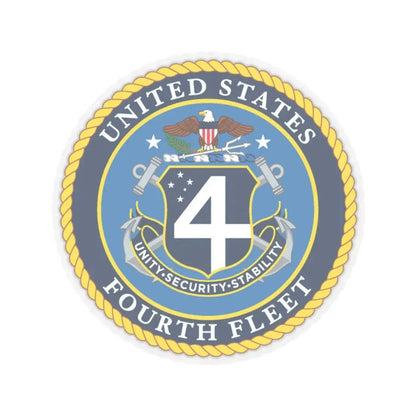 US Fourth Fleet (U.S. Navy) STICKER Vinyl Kiss-Cut Decal 6 Inch Transparent - The Sticker Space