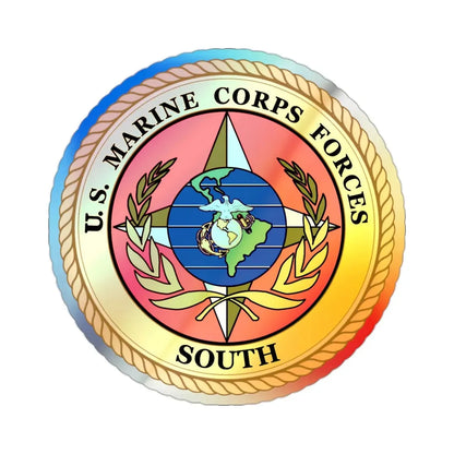 US Marine Corp Forces South (USMC) Holographic STICKER Die-Cut Vinyl Decal 2 Inch Holographic - The Sticker Space
