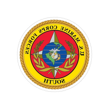 US Marine Corp Forces South (USMC) REVERSE PRINT Transparent Die-Cut STICKER 6 Inch Die-Cut Transparent - The Sticker Space