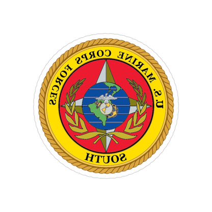 US Marine Corp Forces South (USMC) REVERSE PRINT Transparent STICKER-6" × 6"-The Sticker Space