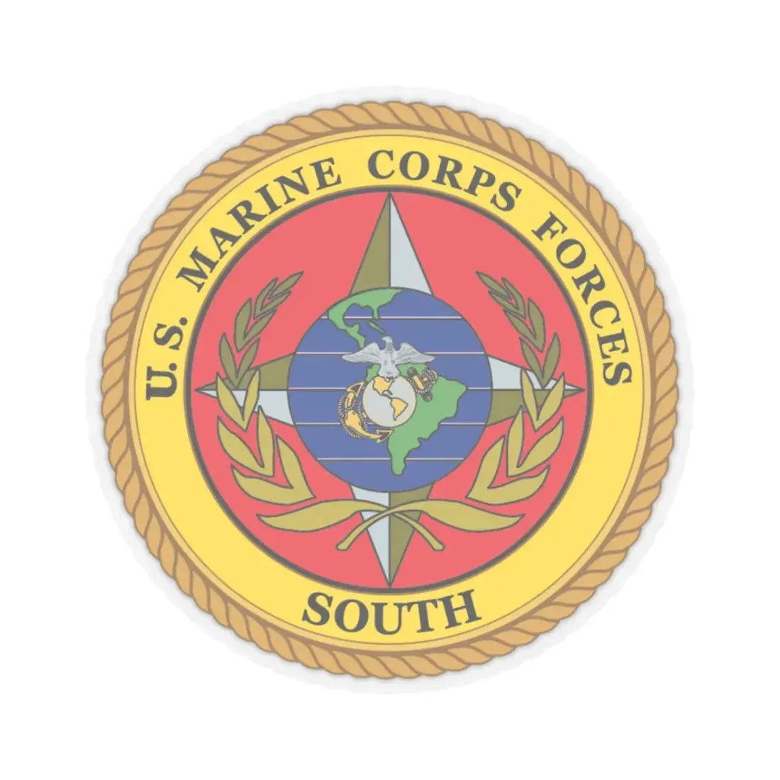 US Marine Corp Forces South (USMC) STICKER Vinyl Kiss-Cut Decal 3 Inch Transparent - The Sticker Space