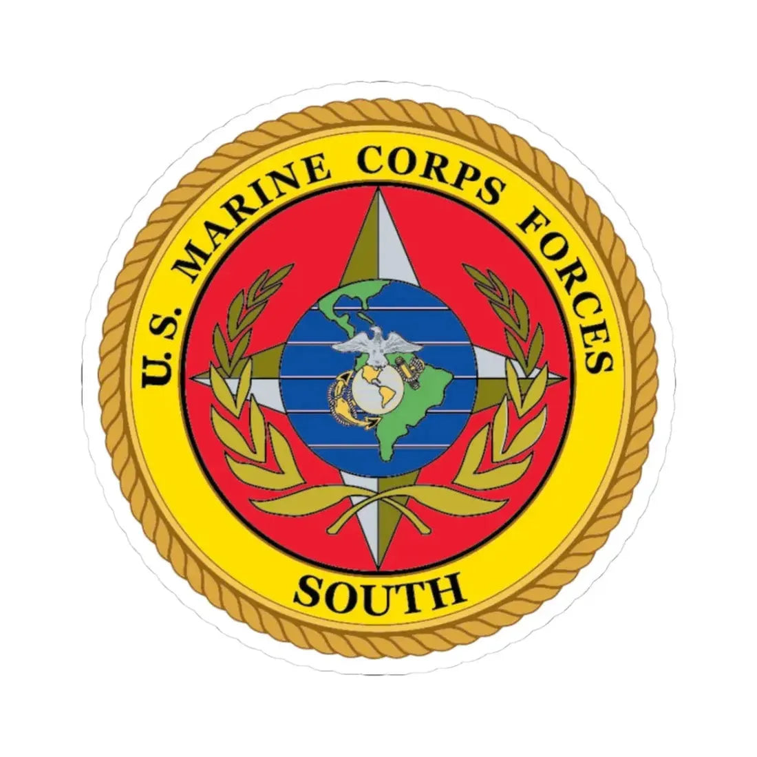 US Marine Corp Forces South (USMC) STICKER Vinyl Kiss-Cut Decal 3 Inch White - The Sticker Space