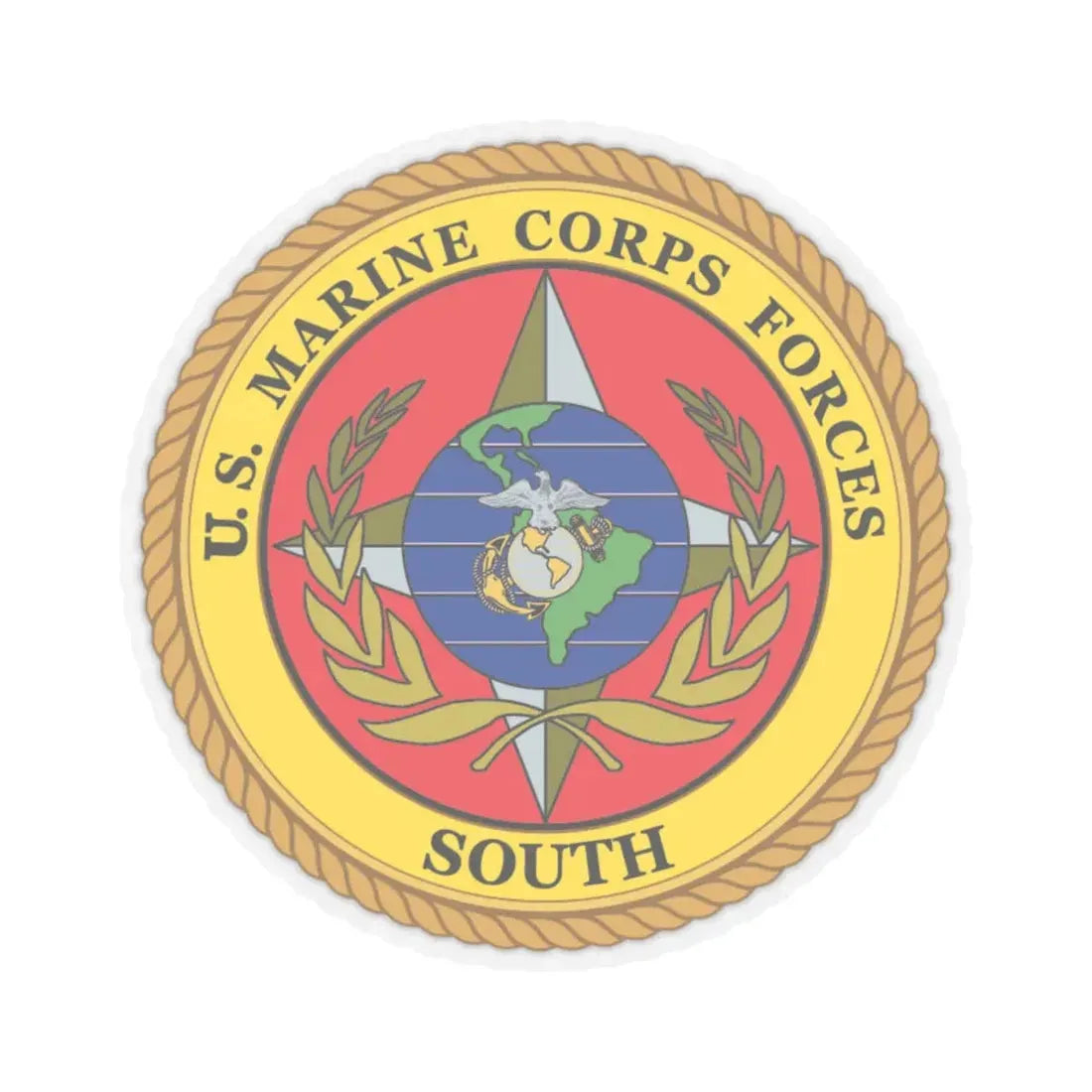 US Marine Corp Forces South (USMC) STICKER Vinyl Kiss-Cut Decal 4 Inch Transparent - The Sticker Space