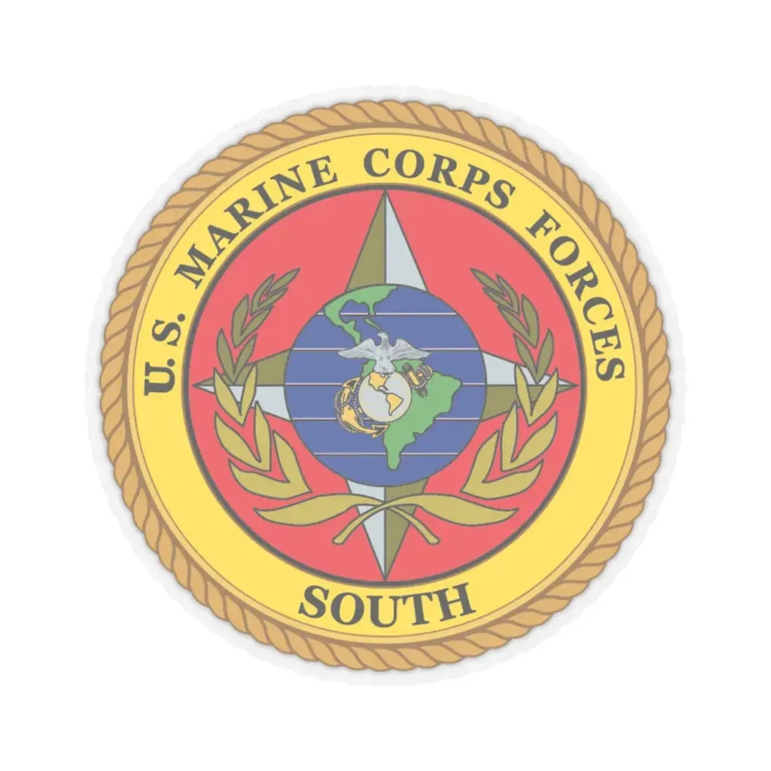 US Marine Corp Forces South (USMC) STICKER Vinyl Kiss-Cut Decal 6 Inch Transparent - The Sticker Space