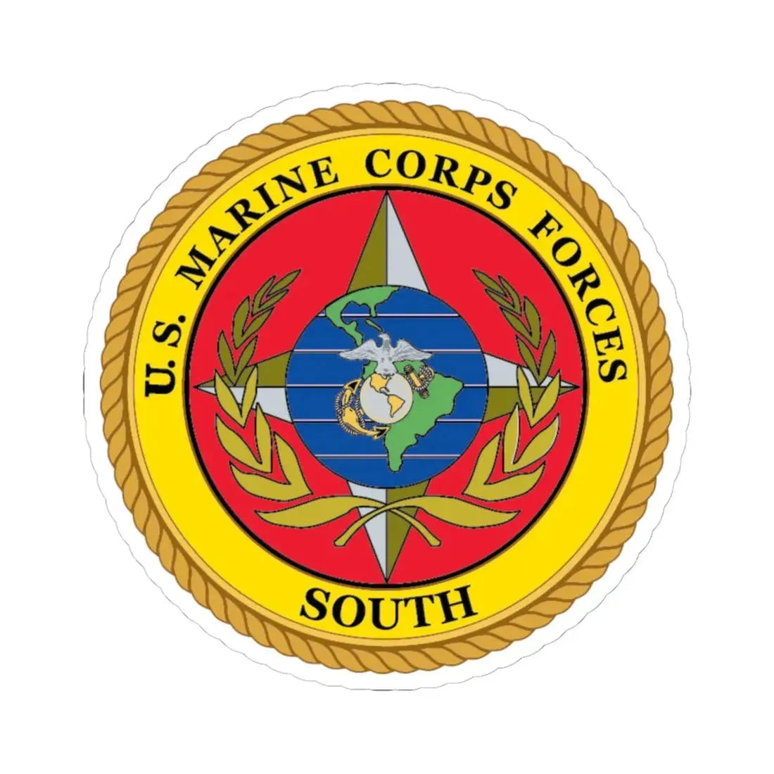 US Marine Corp Forces South (USMC) STICKER Vinyl Kiss-Cut Decal 6 Inch White - The Sticker Space