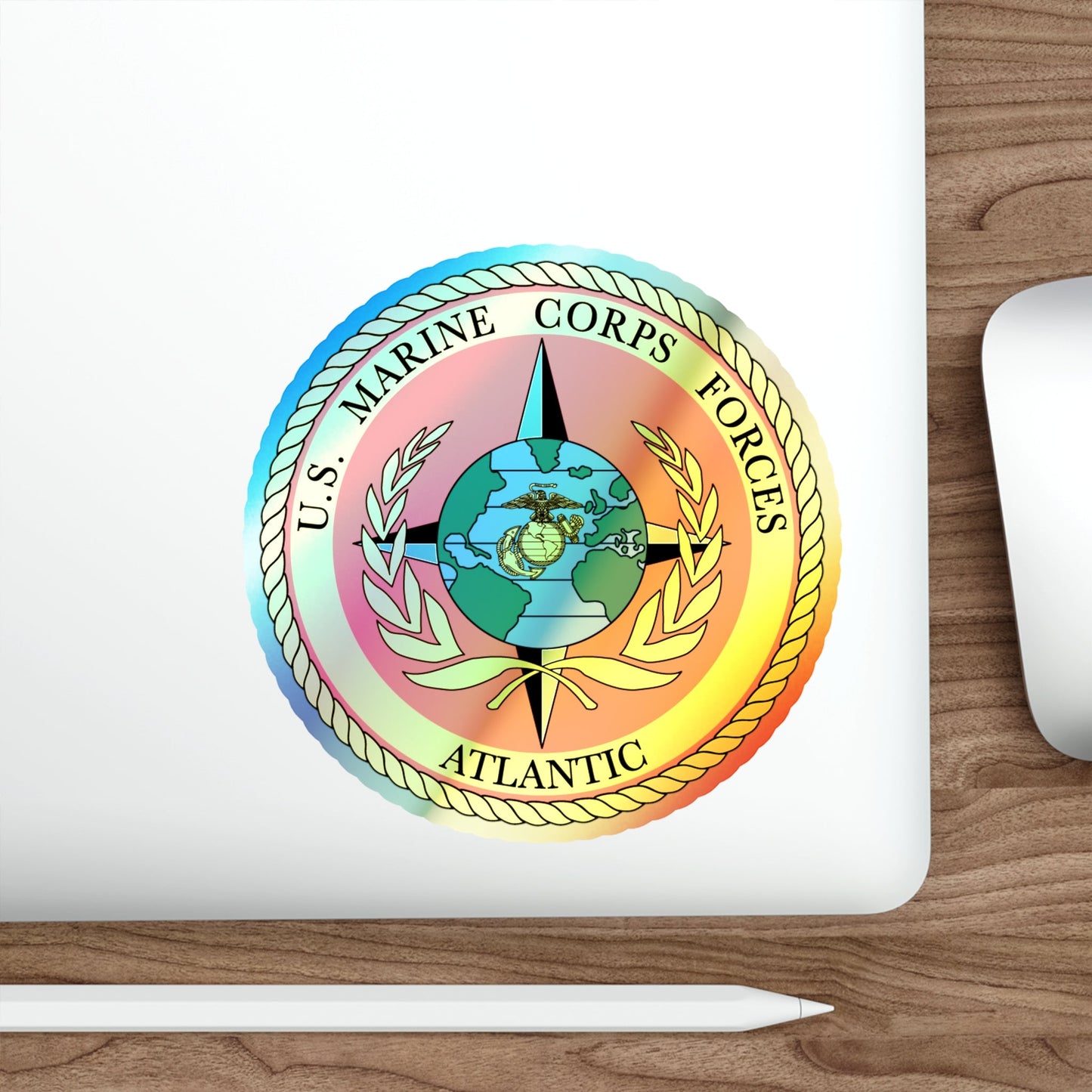 US Marines Corps Forces Atlantic (USMC) Holographic STICKER Die-Cut Vinyl Decal-The Sticker Space