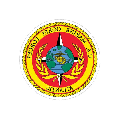 US Marines Corps Forces Atlantic (USMC) REVERSE PRINT Transparent Die-Cut STICKER 6 Inch Die-Cut Transparent - The Sticker Space