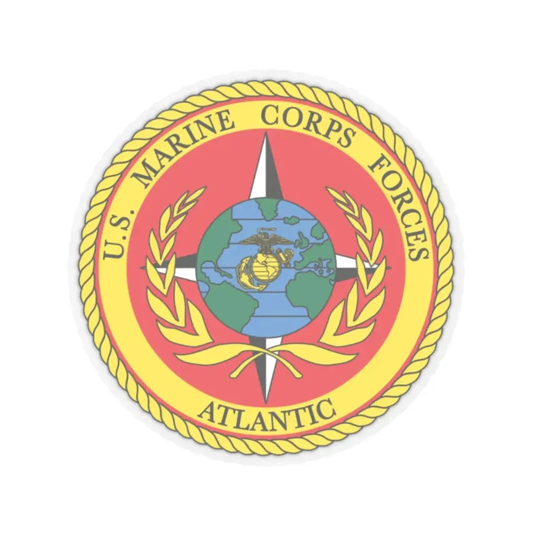 US Marines Corps Forces Atlantic (USMC) STICKER Vinyl Kiss-Cut Decal 2 Inch Transparent - The Sticker Space