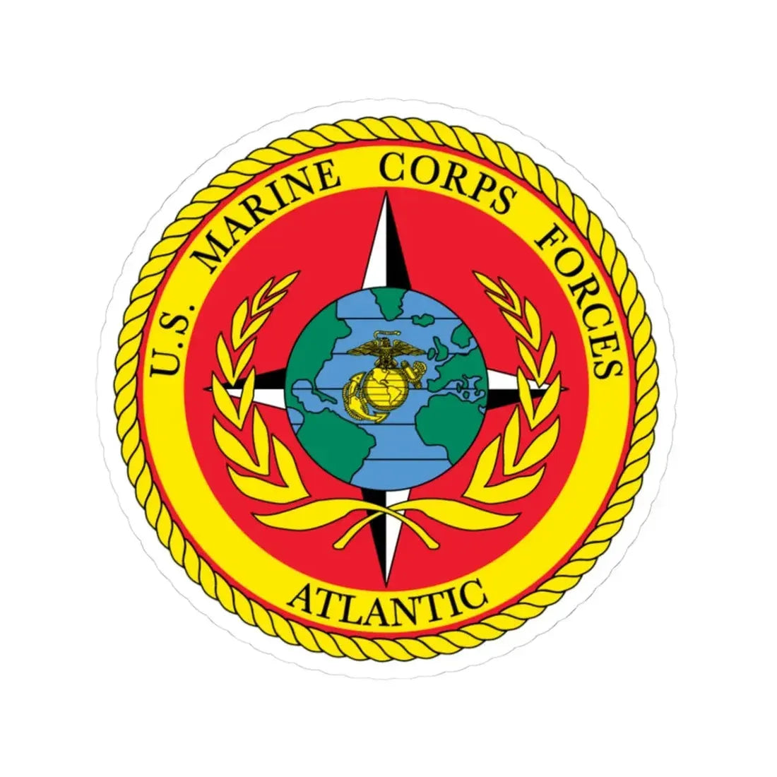 US Marines Corps Forces Atlantic (USMC) STICKER Vinyl Kiss-Cut Decal 3 Inch White - The Sticker Space