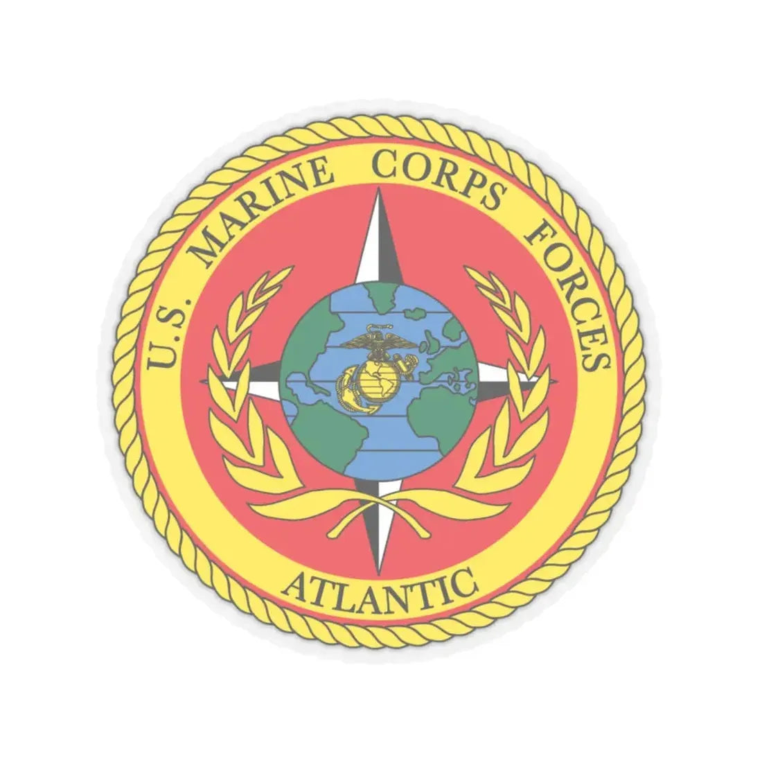US Marines Corps Forces Atlantic (USMC) STICKER Vinyl Kiss-Cut Decal 4 Inch Transparent - The Sticker Space