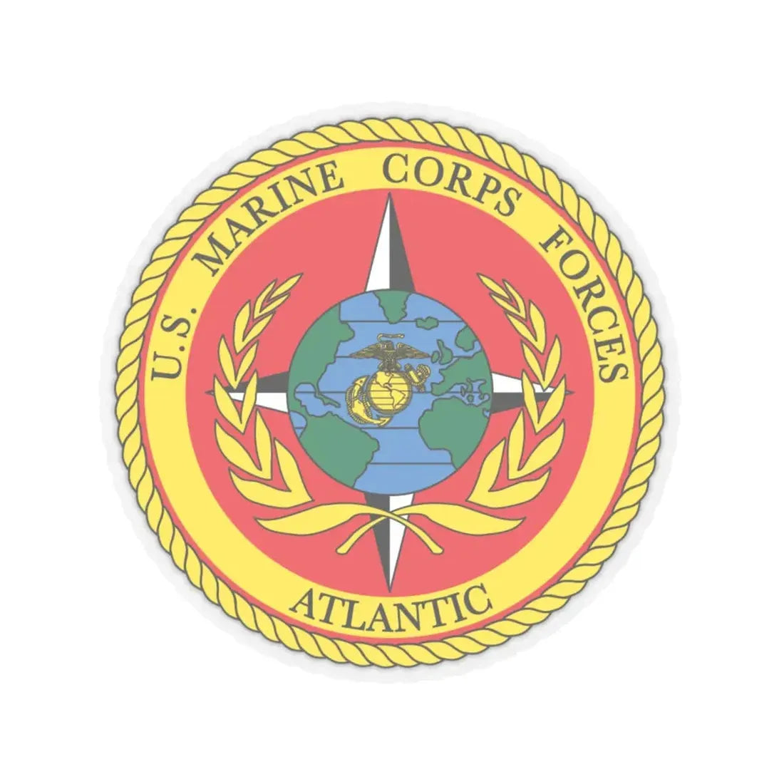 US Marines Corps Forces Atlantic (USMC) STICKER Vinyl Kiss-Cut Decal 6 Inch Transparent - The Sticker Space