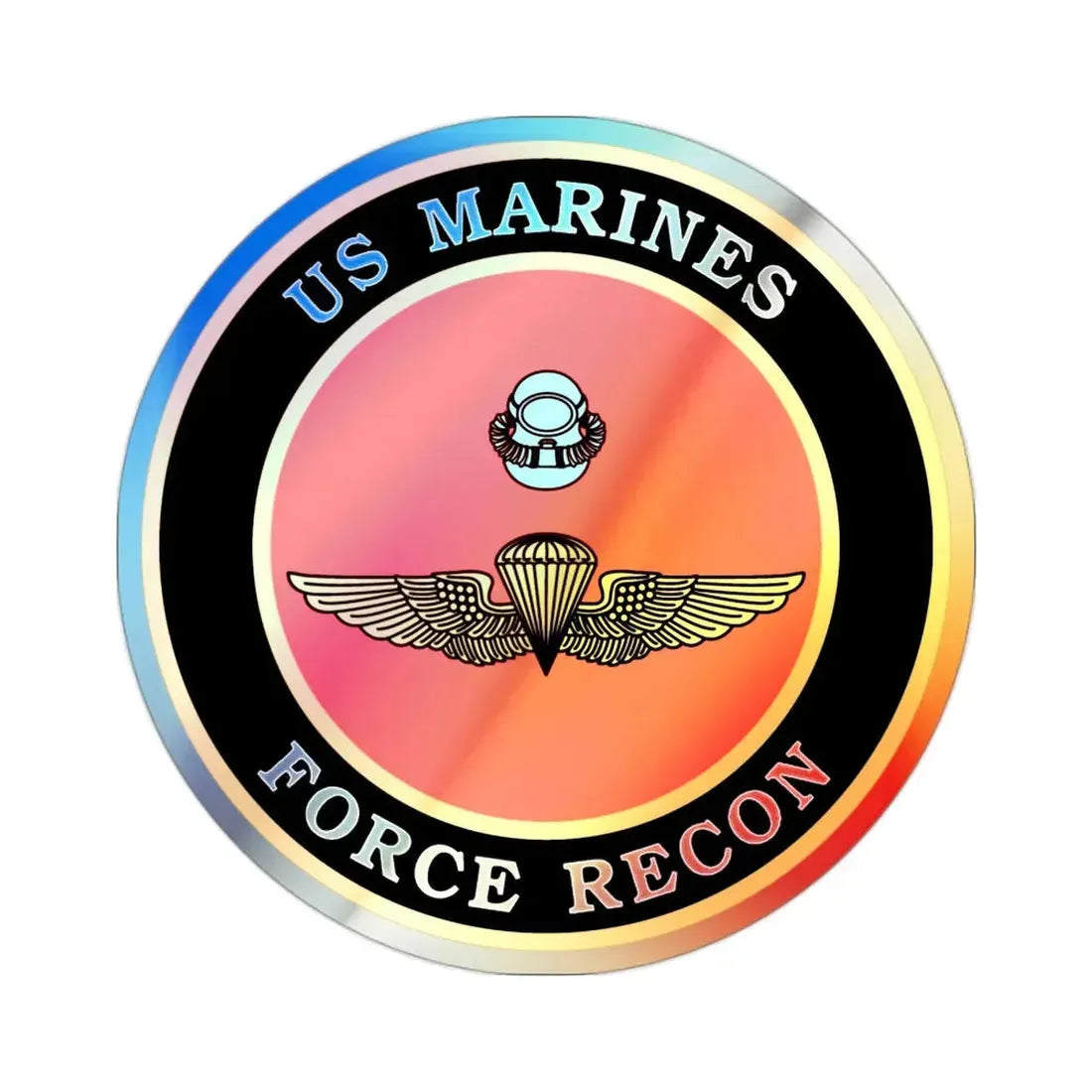 US Marines Force Recon (USMC) Holographic STICKER Die-Cut Vinyl Decal 2 Inch Holographic - The Sticker Space