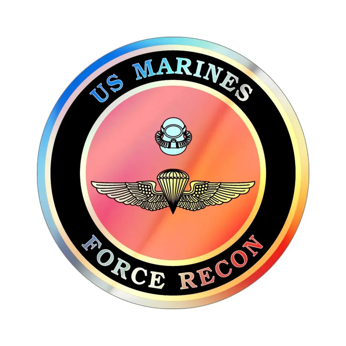 US Marines Force Recon (USMC) Holographic STICKER Die-Cut Vinyl Decal 6 Inch Holographic - The Sticker Space
