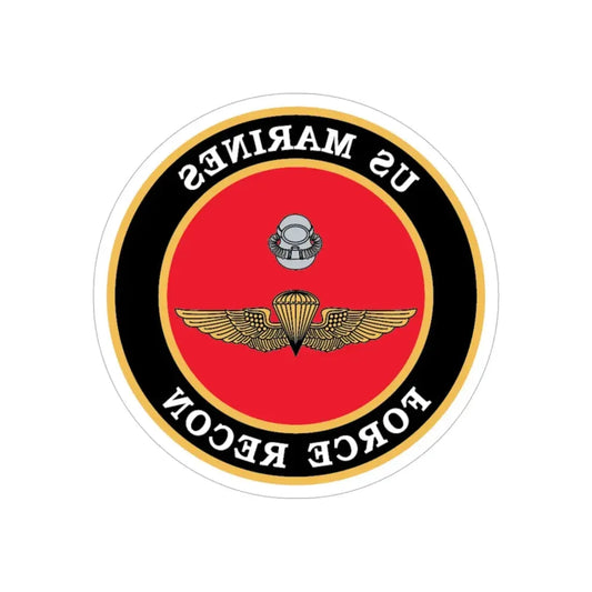 US Marines Force Recon (USMC) REVERSE PRINT Transparent Die-Cut STICKER 6 Inch Die-Cut Transparent - The Sticker Space