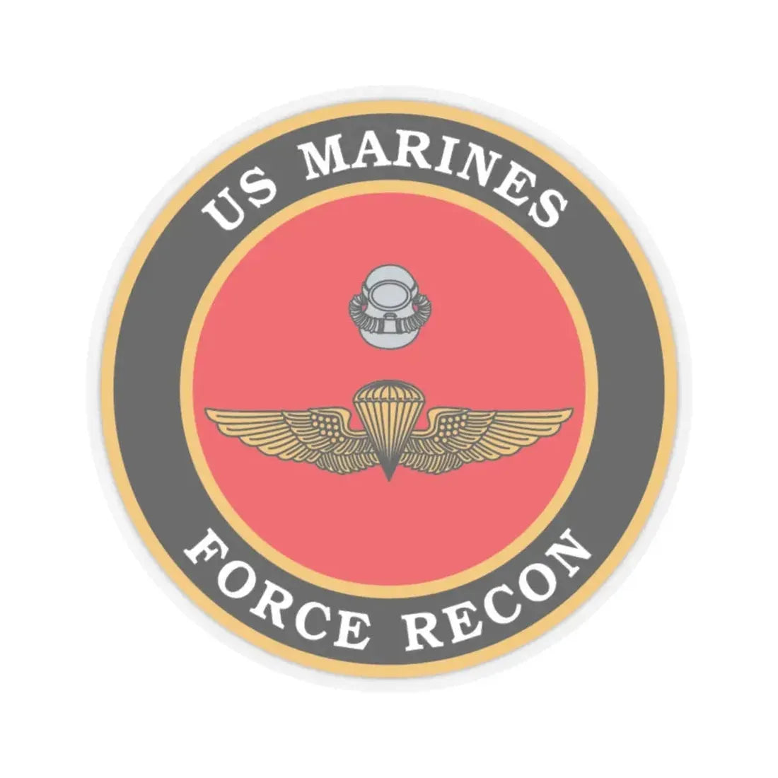 US Marines Force Recon (USMC) STICKER Vinyl Kiss-Cut Decal 4 Inch Transparent - The Sticker Space